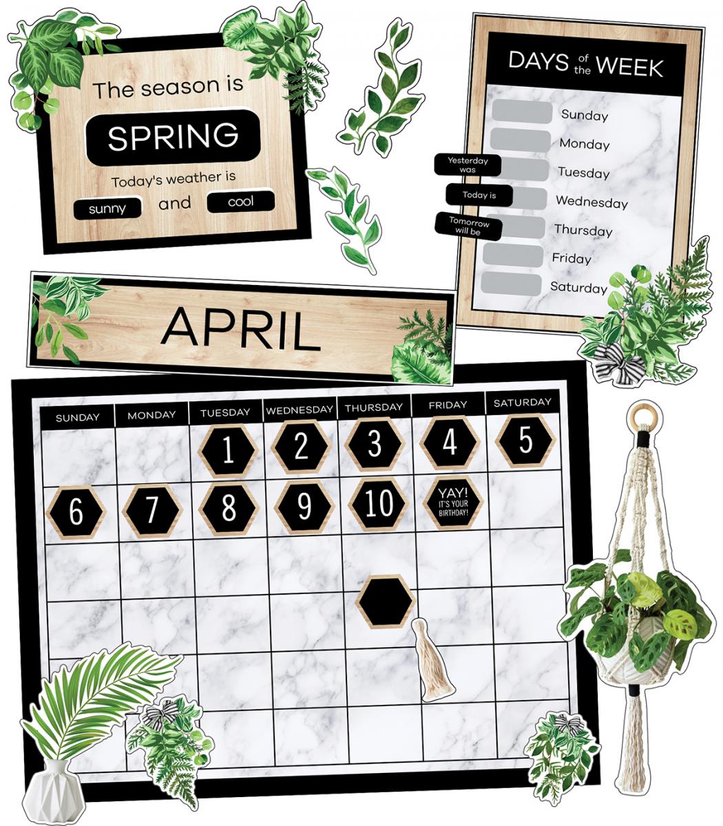  Simply Boho Calendar Bulletin Board Set 