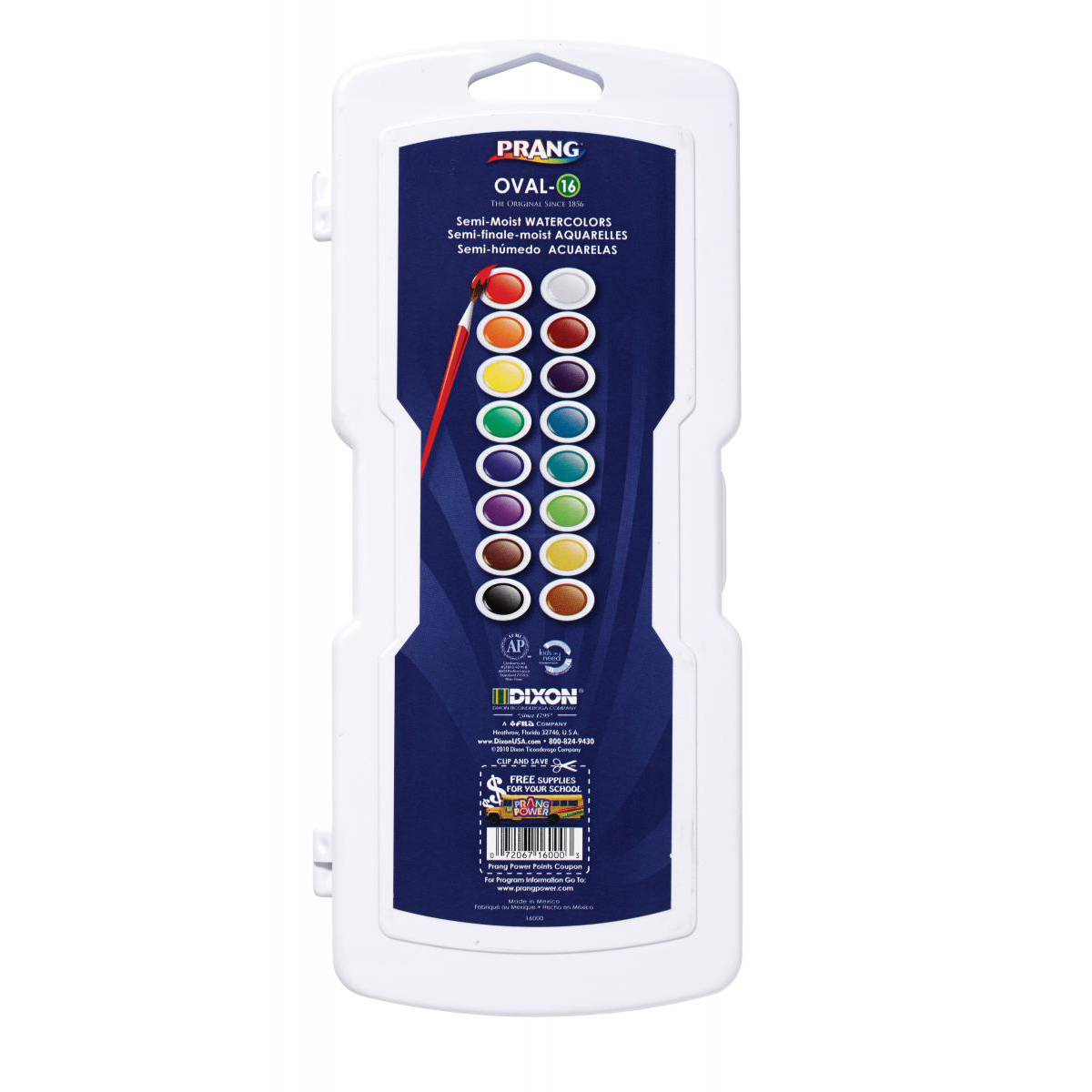  Prang Oval-16 Professional Watercolour Paints 