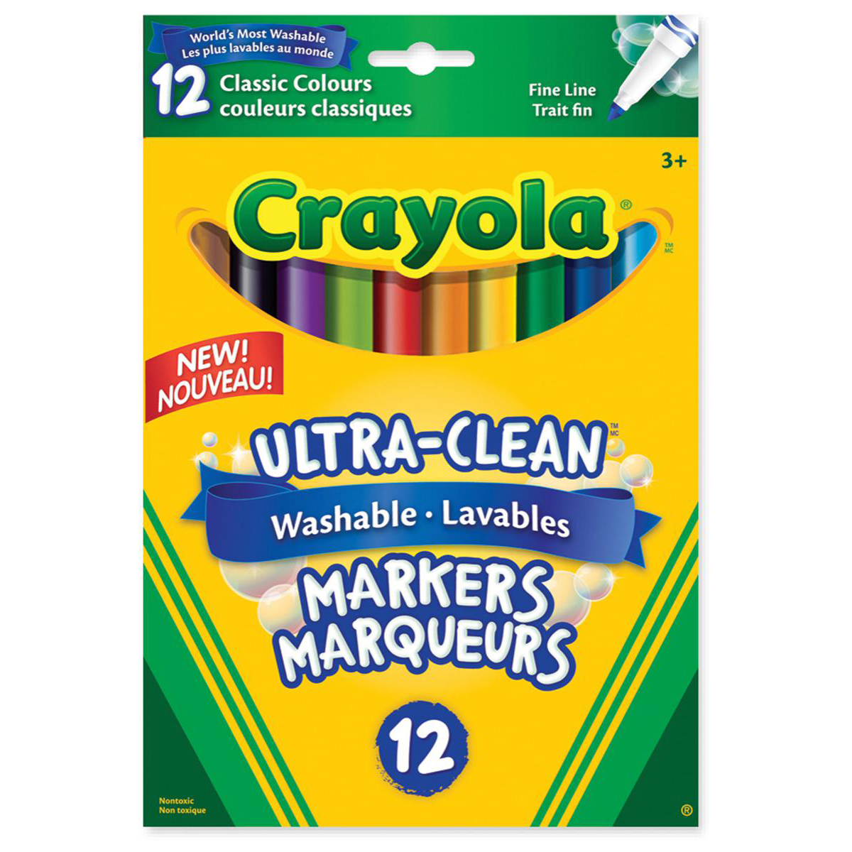  Crayola® Washable Original Markers: Fine Tip, 12-Pack 