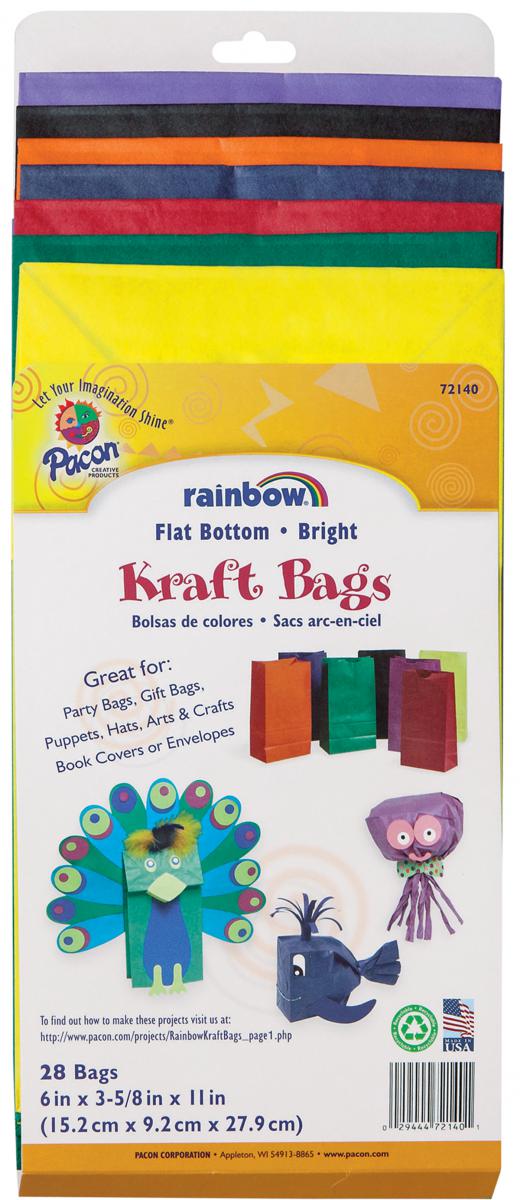  Rainbow Kraft Bags 