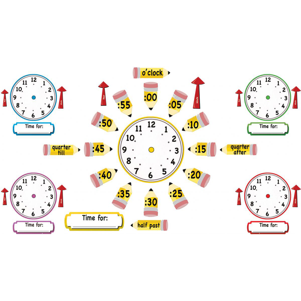  Telling Time Bulletin Board Set 