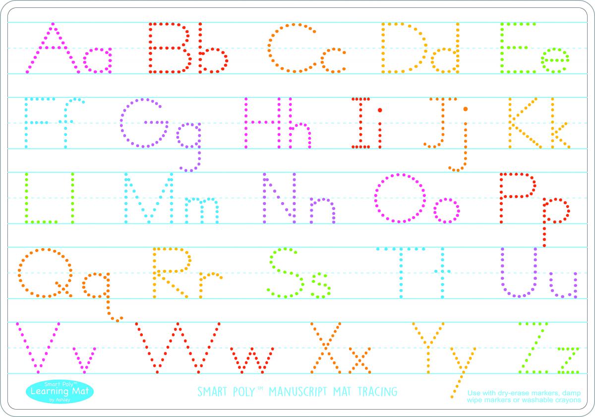  Smart Poly Learning Mats: Manuscript and Numbers 10-Pack 