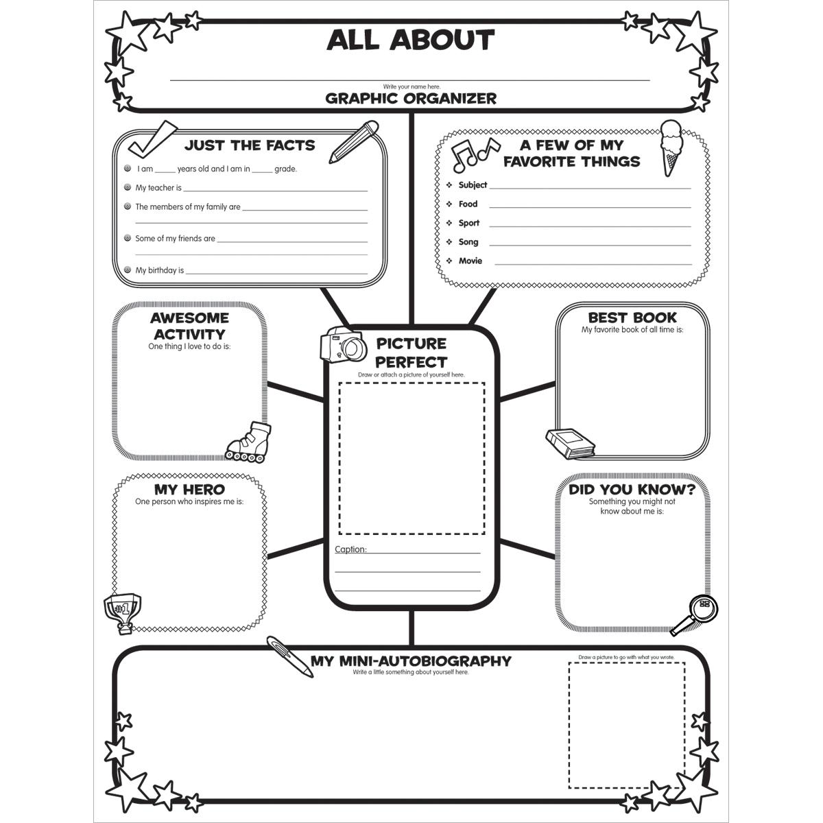  Graphic Organizer Posters: All About Me Web 