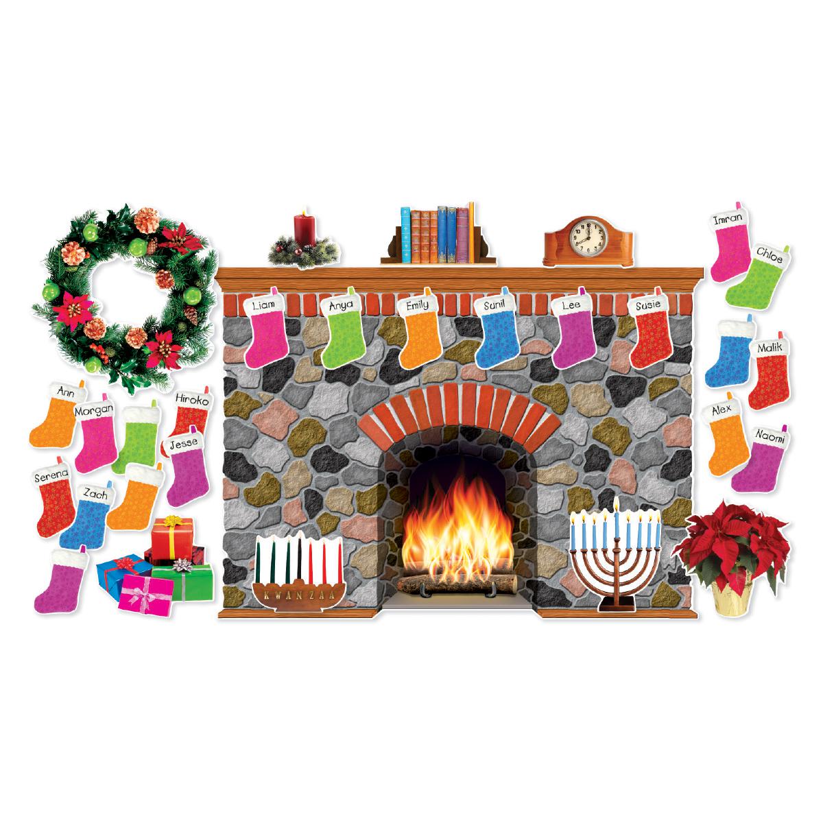  Holiday Hearth Bulletin Board Set 