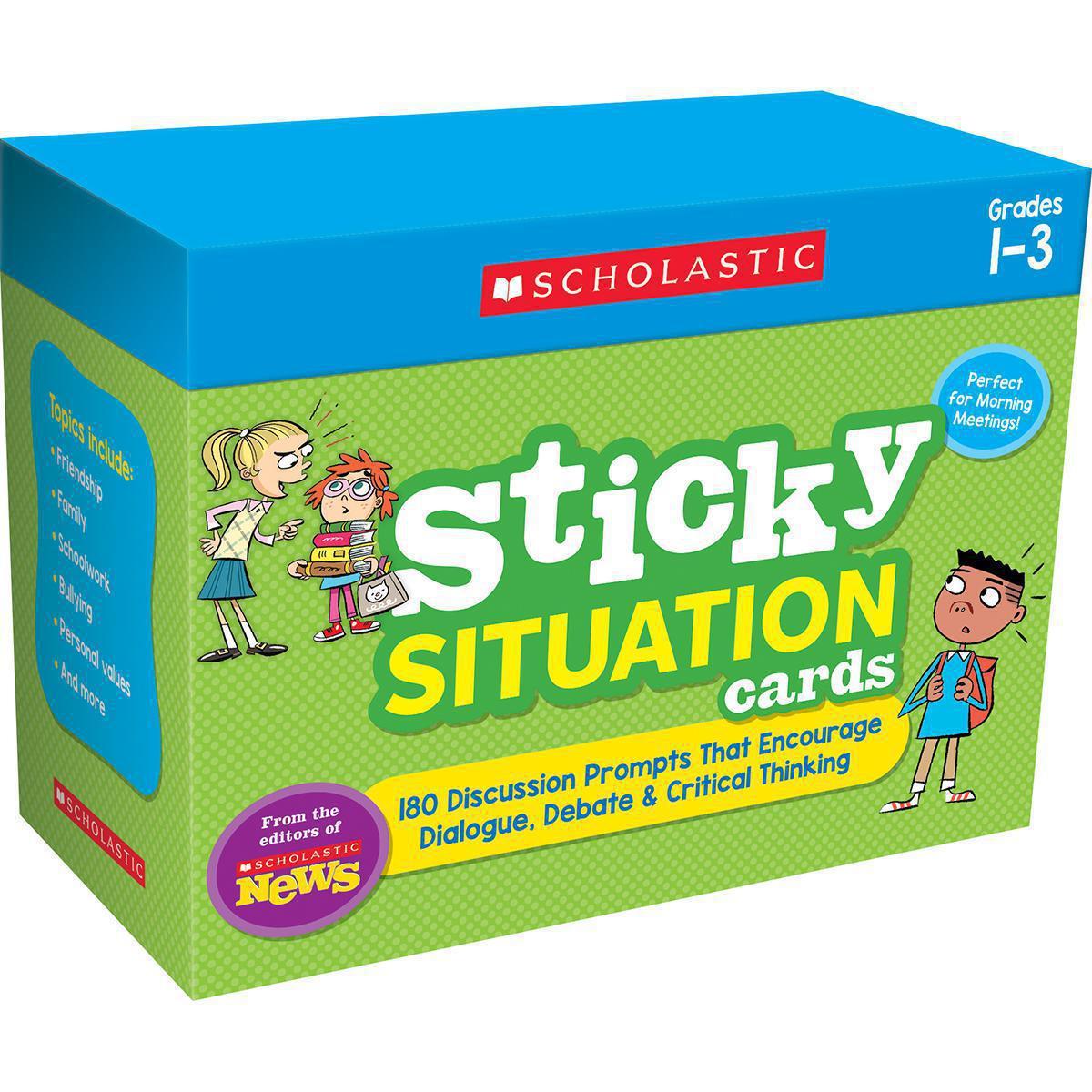  Scholastic News Sticky Situation Cards: Grades 1-3 180 Discussion Prompts That Encourage Dialogue, Debate &amp; Critical Thinking 180 Discussion Prompts That Encourage Dialogue, Debate &amp; Critical Thinking