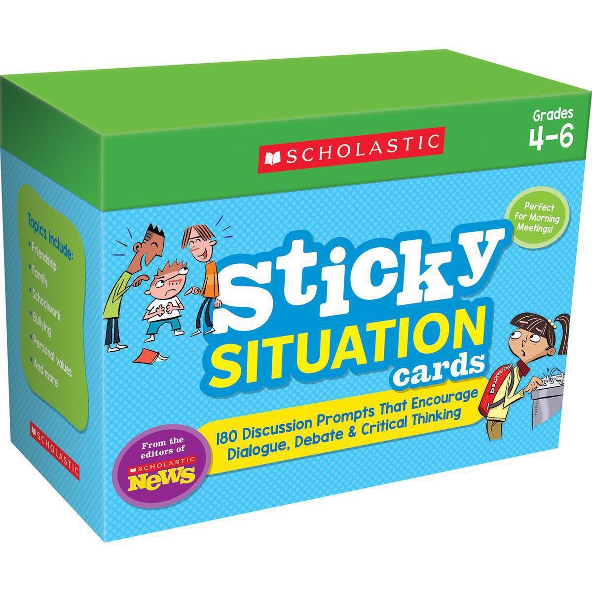  Scholastic News Sticky Situation Cards: Grades 4-6 180 Discussion Prompts That Encourage Dialogue, Debate &amp; Critical Thinking 180 Discussion Prompts That Encourage Dialogue, Debate &amp; Critical Thinking