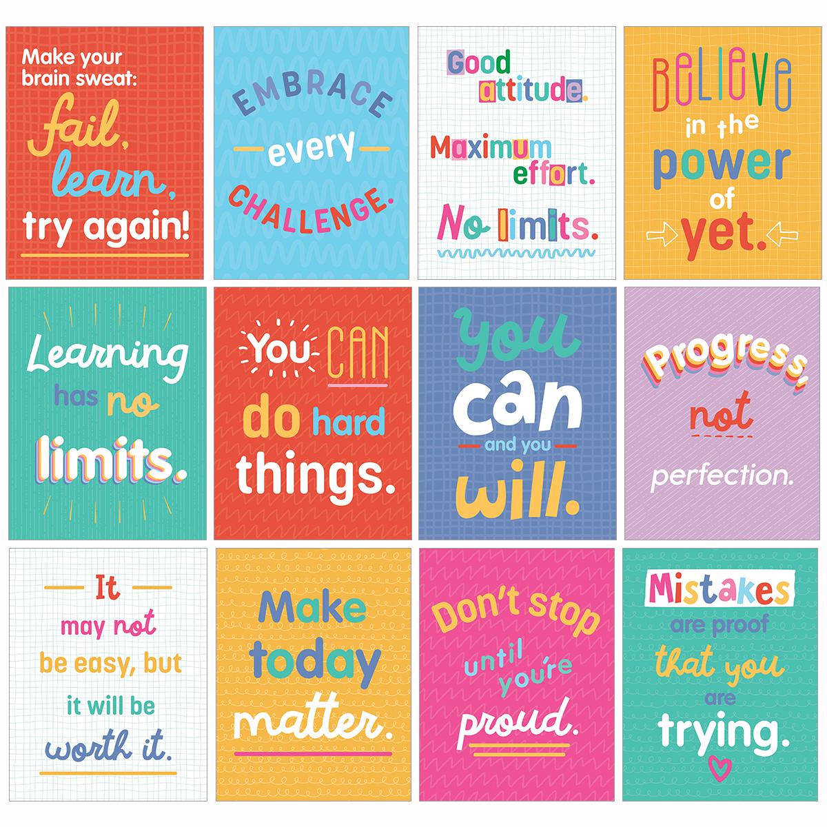  Growth Mindset Mini Posters Set 