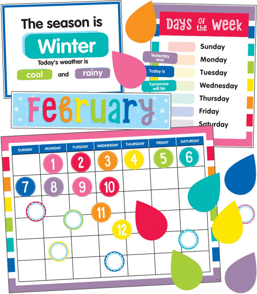  Hello Sunshine Calendar Bulletin Board Set 