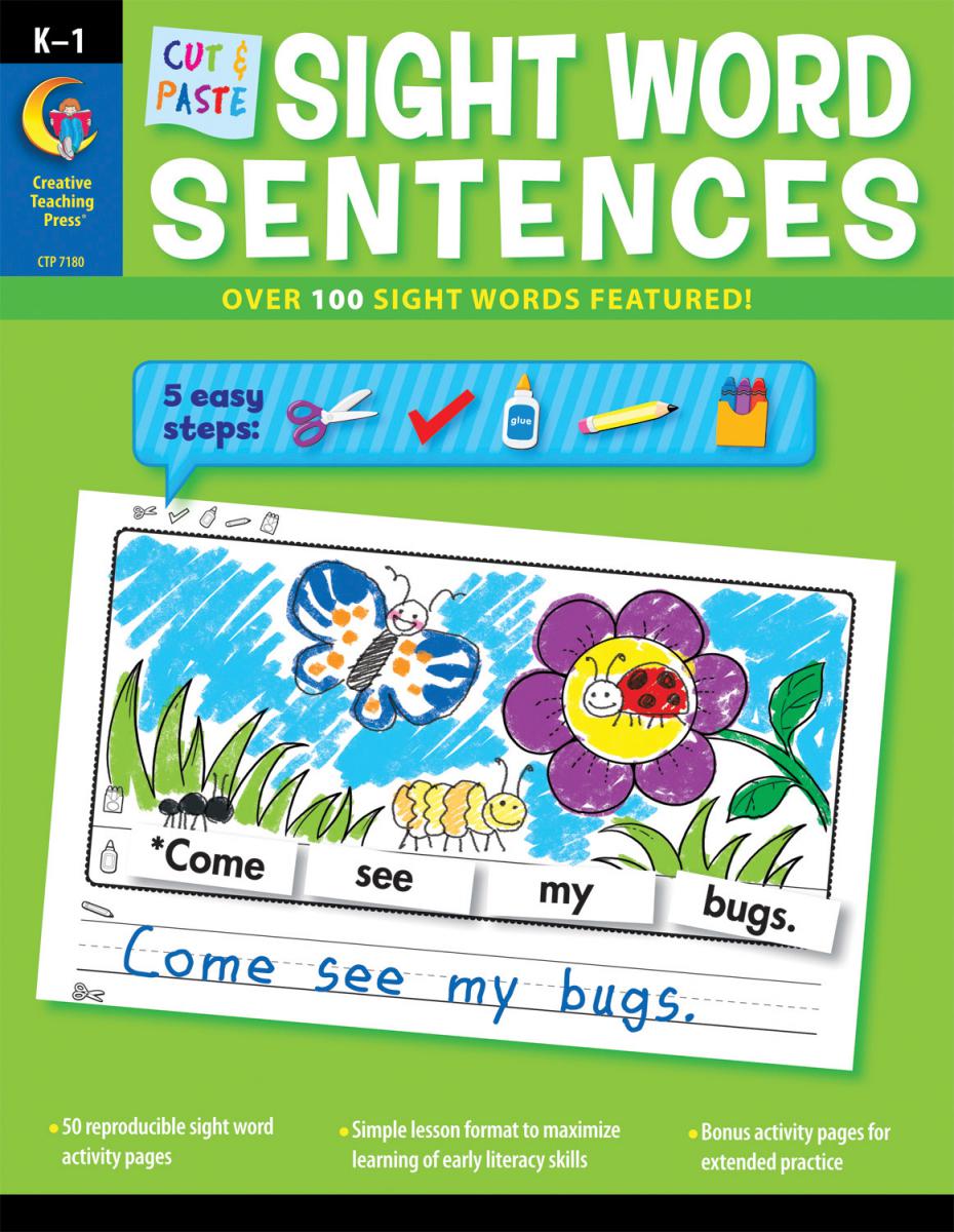  Cut &amp; Paste Sight Word Sentences 