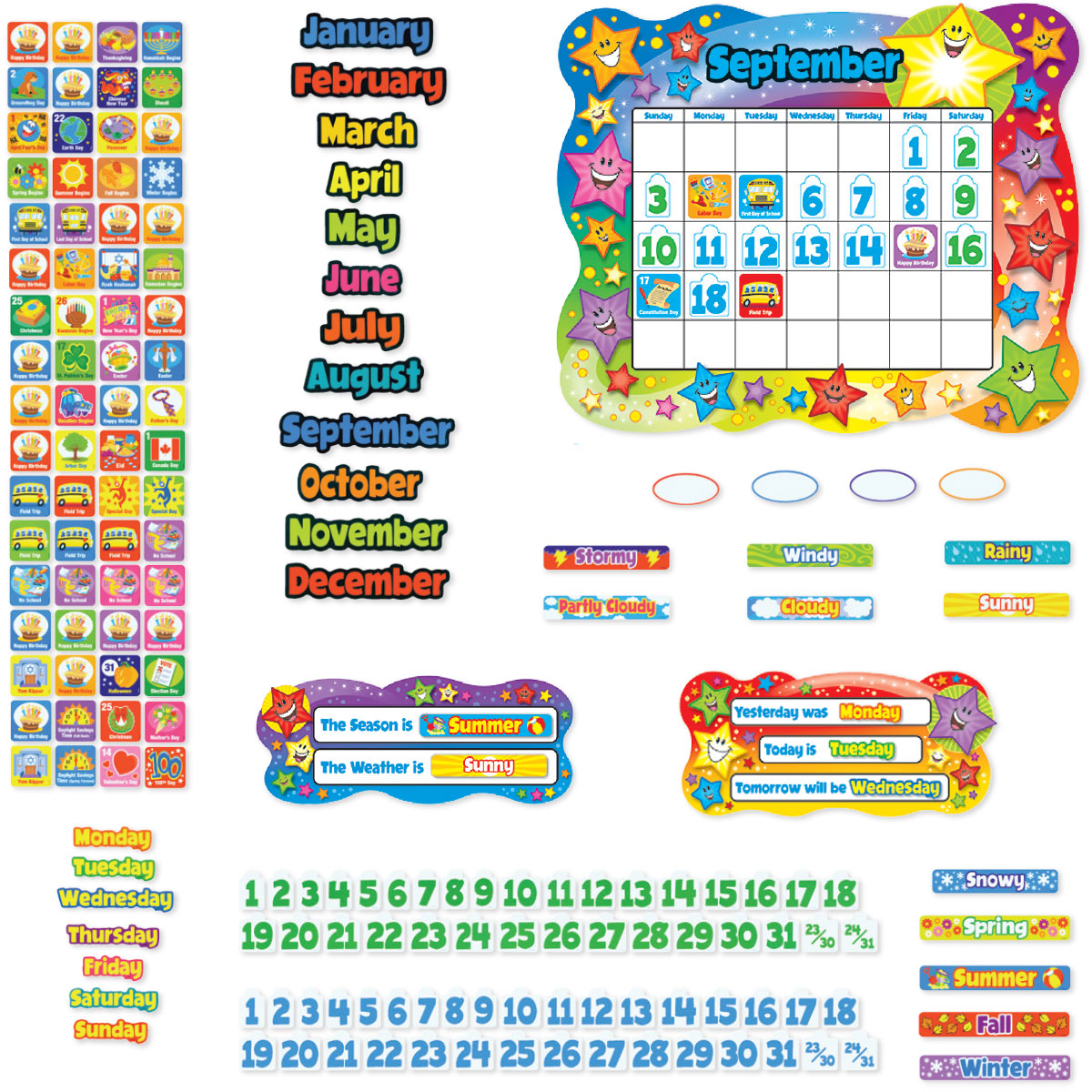  Star Calendar Bulletin Board Set 